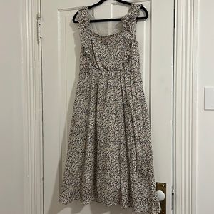 Madewell Ruffle Strap Square Neck Midi Dress